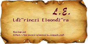 Lőrinczi Eleonóra névjegykártya